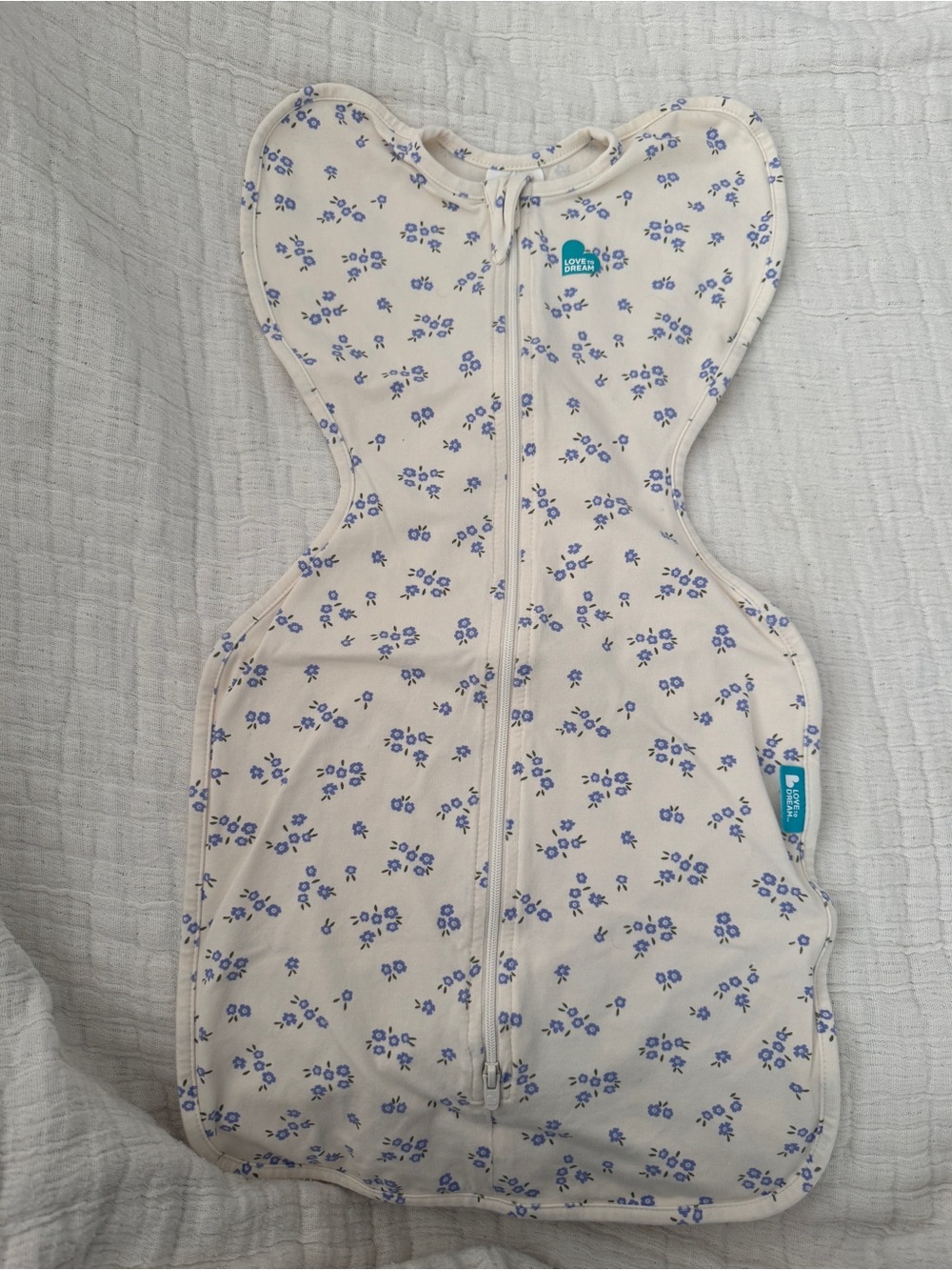 Love to Dream Cream Floral Sleep Swaddles Swaddle U Cotton Jacaranda Meadow